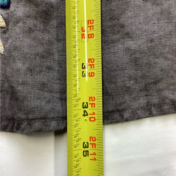 Johnny Was JWLA Gray Embroidered 100% Linen Kimono Jacket Size Medium - Picture 11 of 16